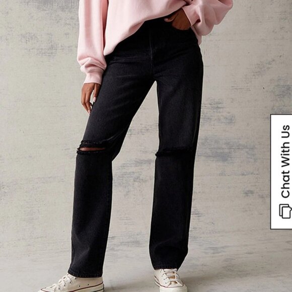 PacSun Black Distressed Dad Jeans Women's Size 26 - Picture 1 of 14